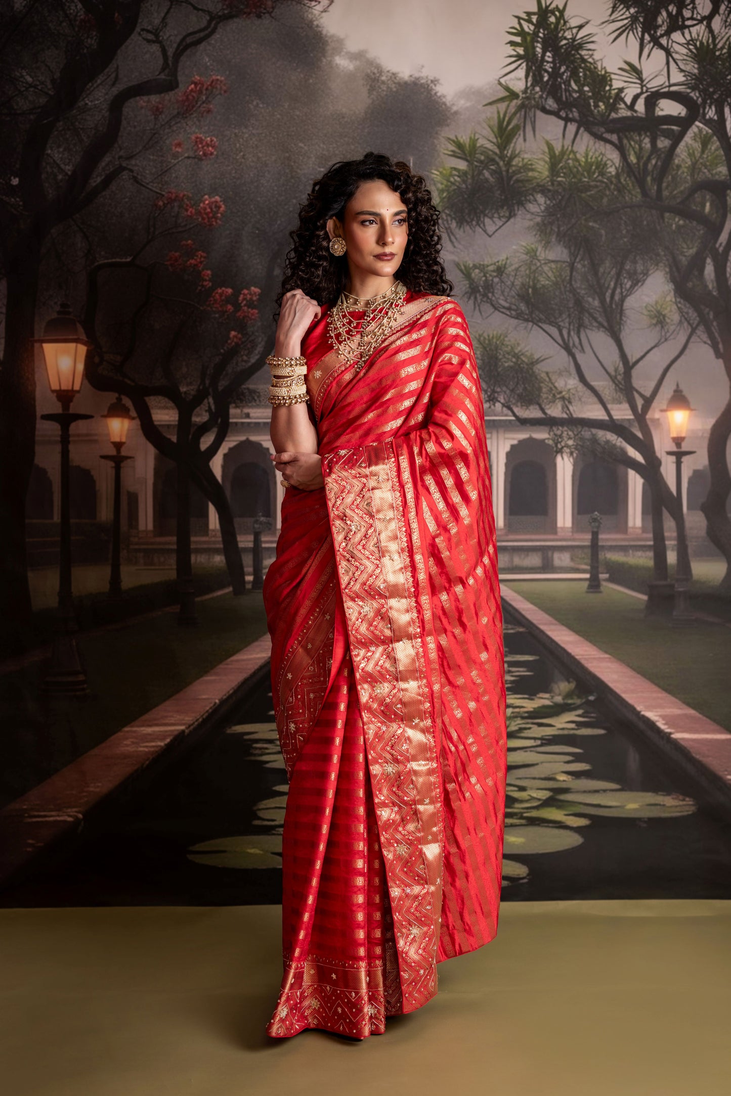 Opulent Red Banarasi Dupion Silk Saree