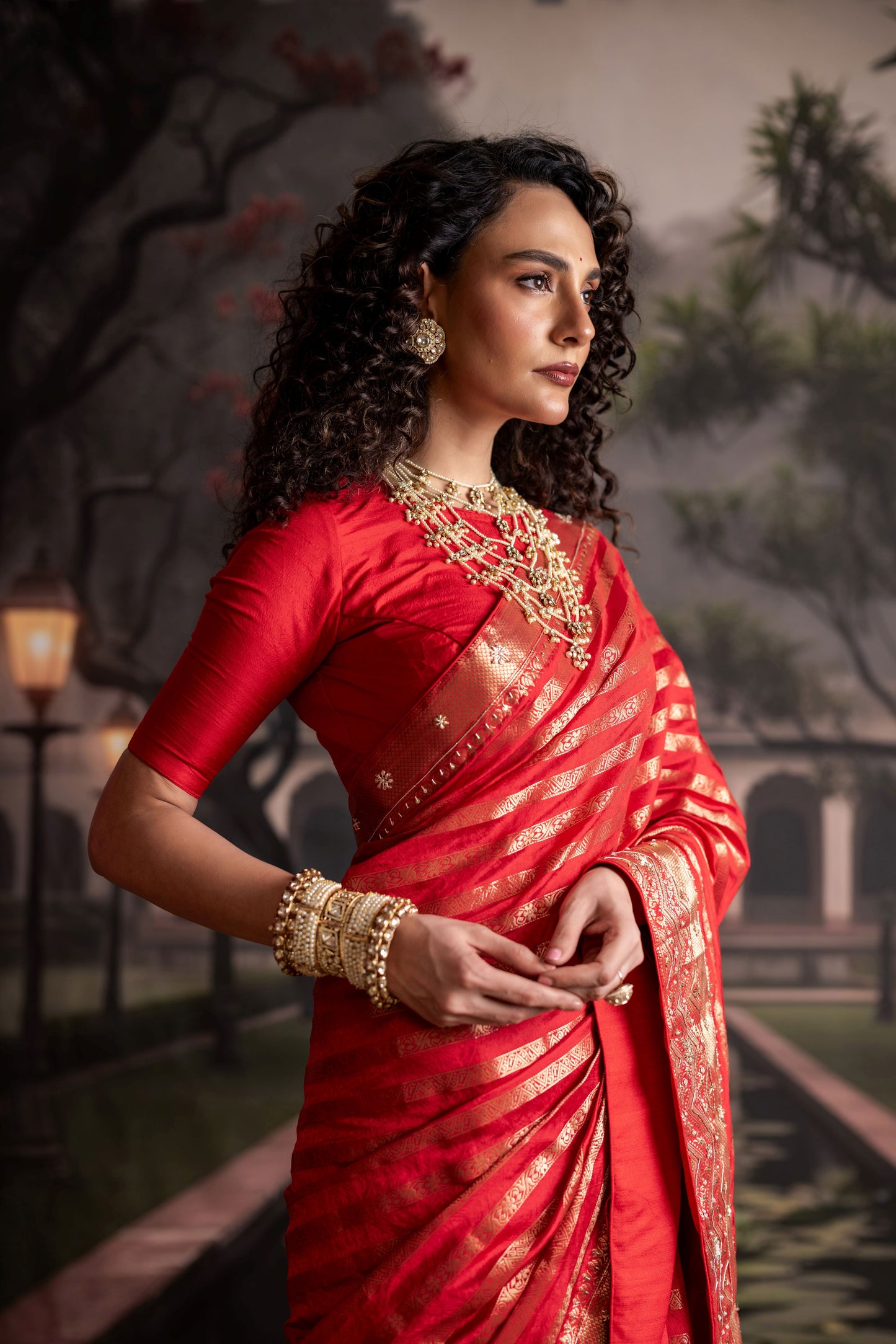 Opulent Red Banarasi Dupion Silk Saree