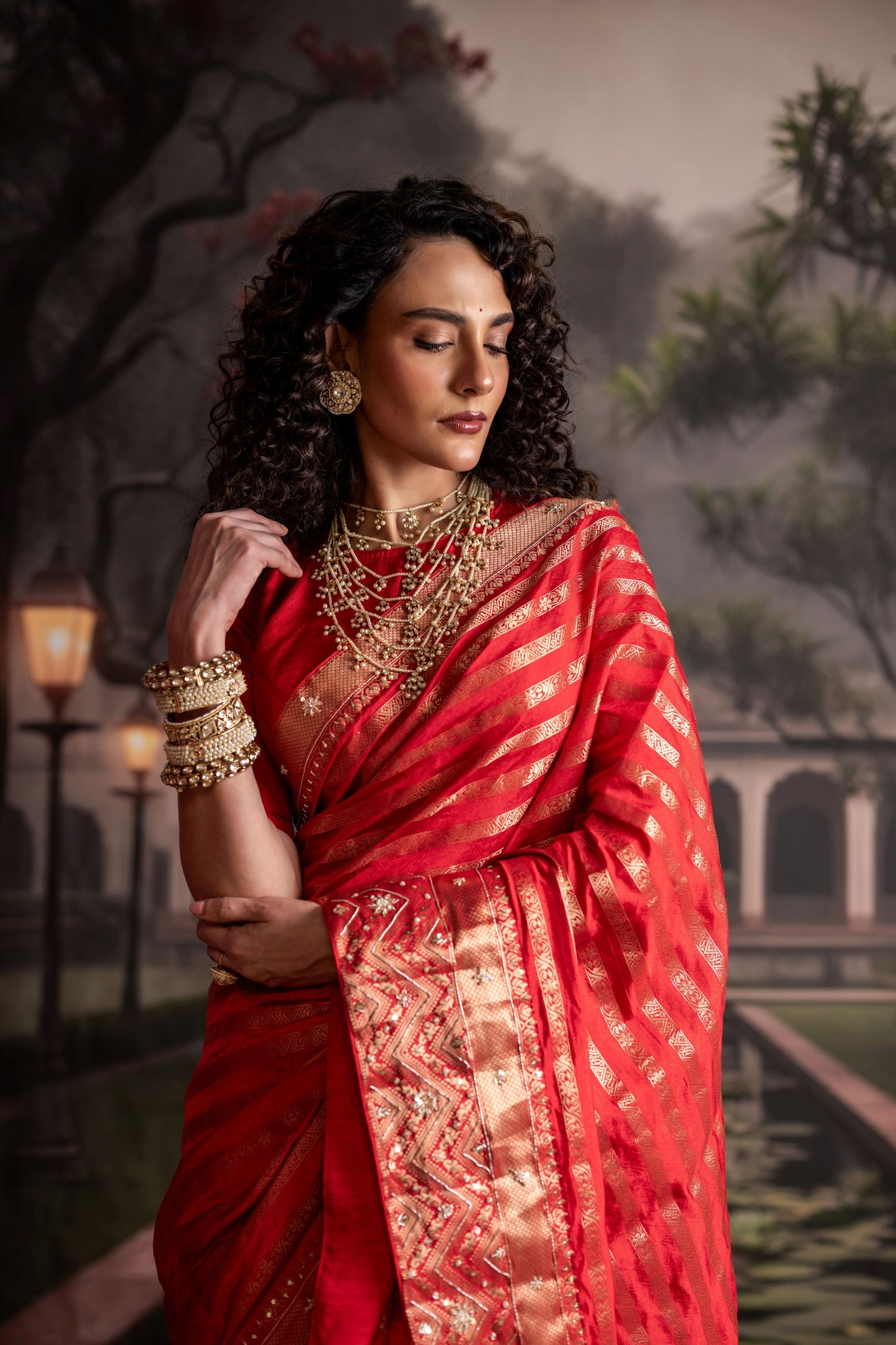 Opulent Red Banarasi Dupion Silk Saree