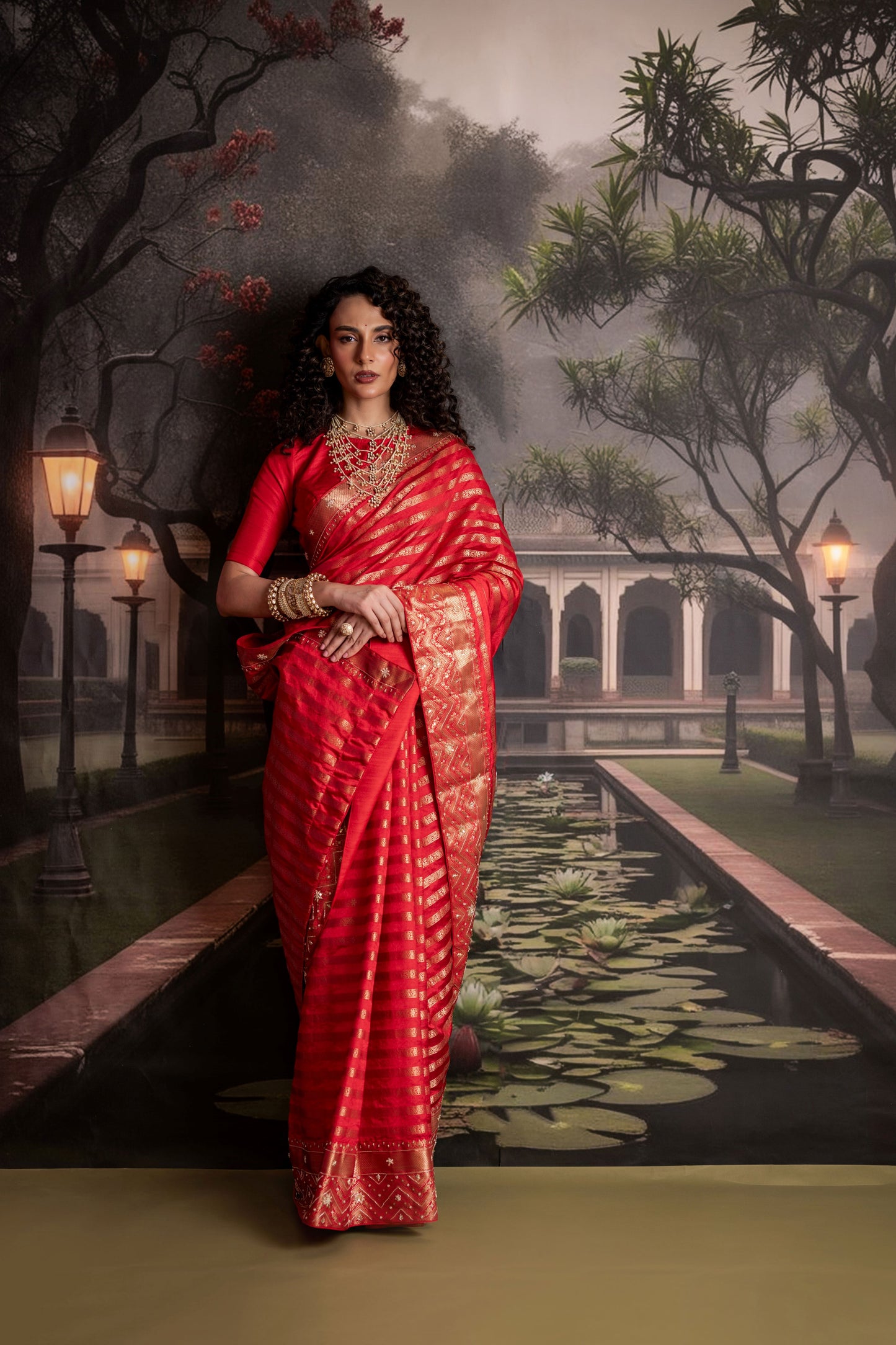 Opulent Red Banarasi Dupion Silk Saree