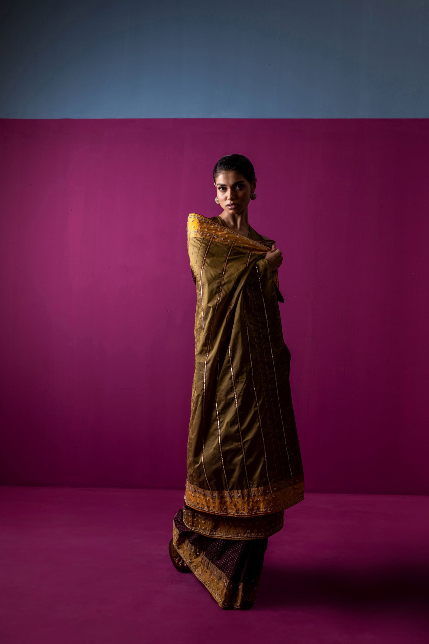Timeless Grace in Maroon & Mustard