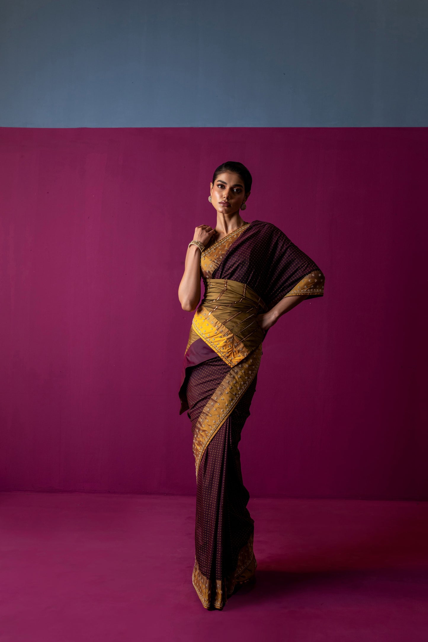 Timeless Grace in Maroon & Mustard