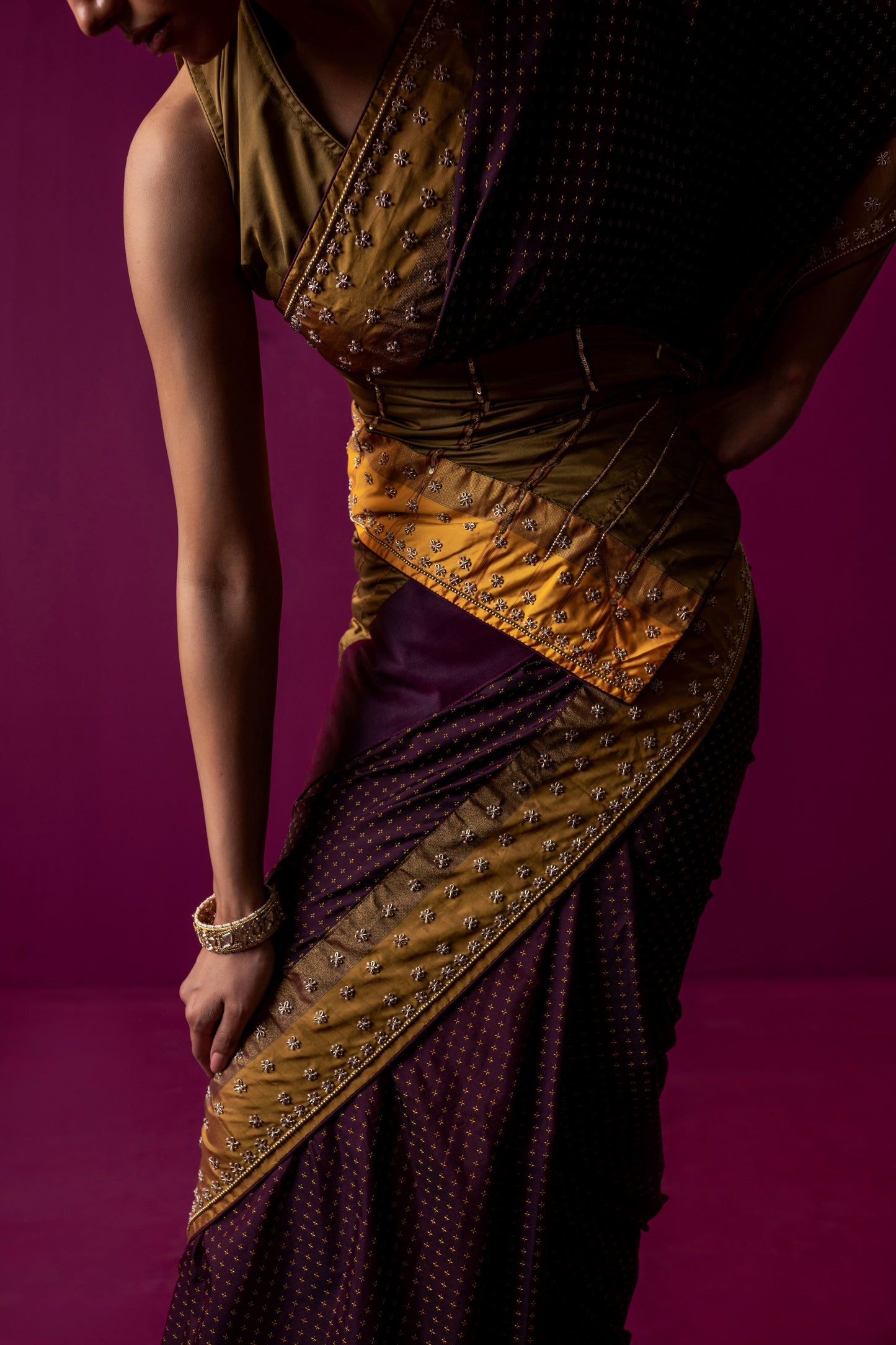 Timeless Grace in Maroon & Mustard